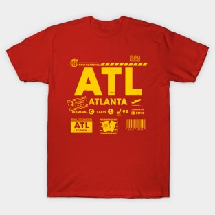 Vintage Atlanta ATL Airport Code Travel Day Retro Travel Tag Y T-Shirt